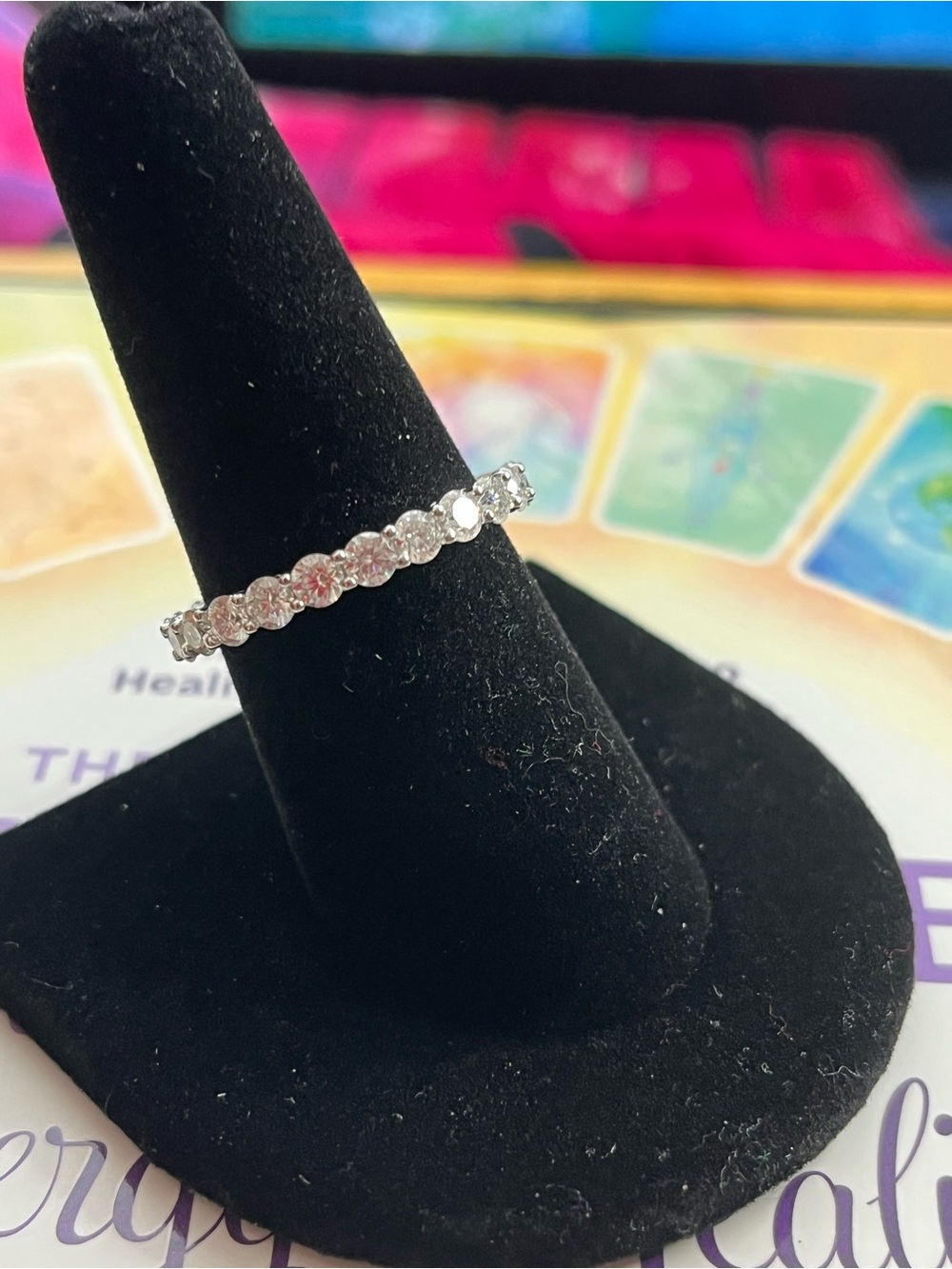 2.30 CTW Moissanite S925 Sterling Silver Eternity Band Ring 8.25
